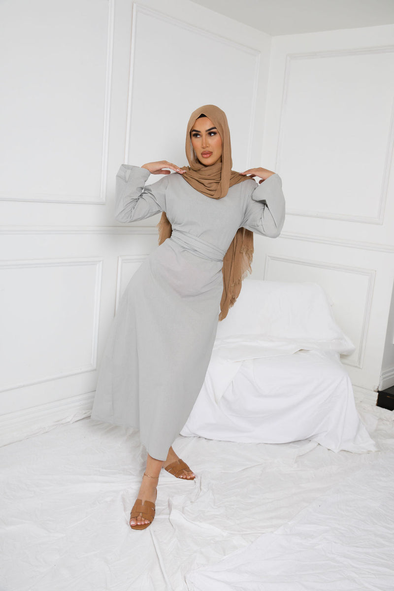 RUSH WRAP DRESS | GREY