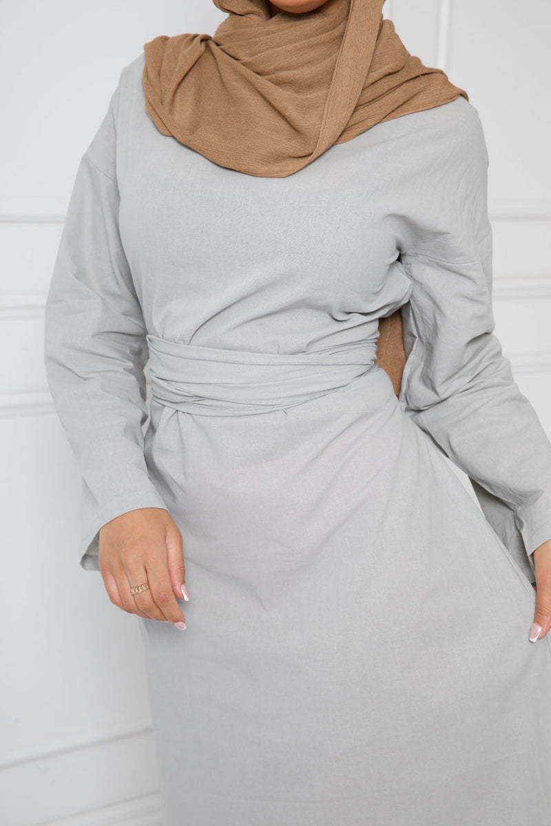 RUSH WRAP DRESS | GREY