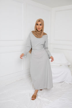 RUSH WRAP DRESS | GREY