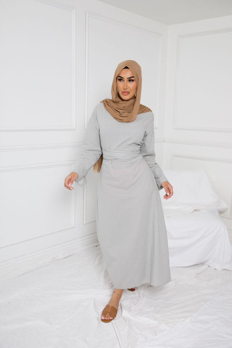 RUSH WRAP DRESS | GREY