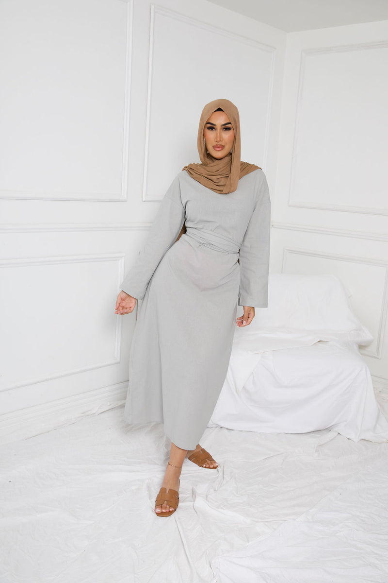 RUSH WRAP DRESS | GREY