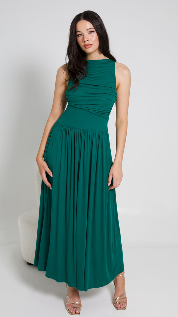 NALLA MAXI DRESS - EMERALD