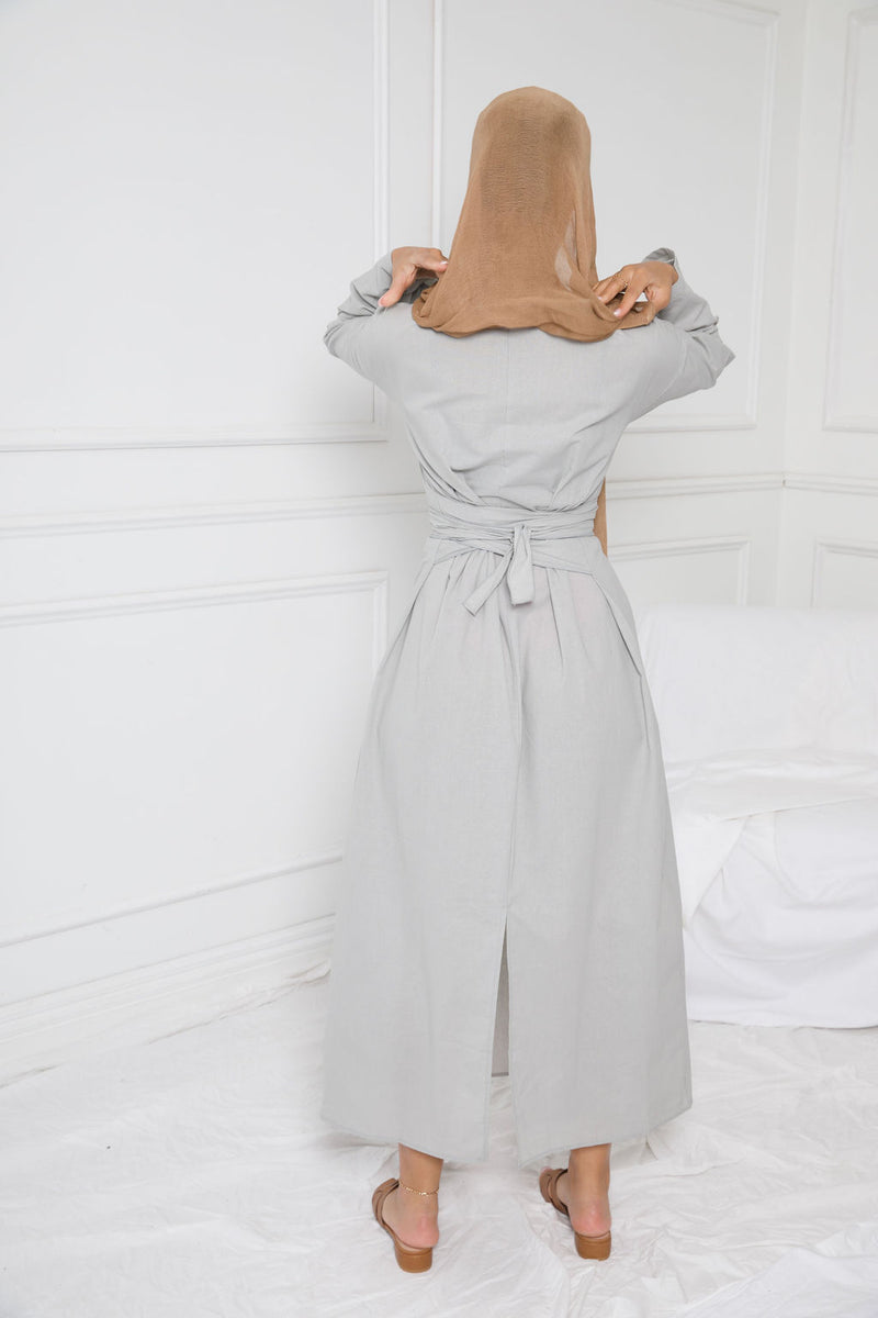 RUSH WRAP DRESS | GREY